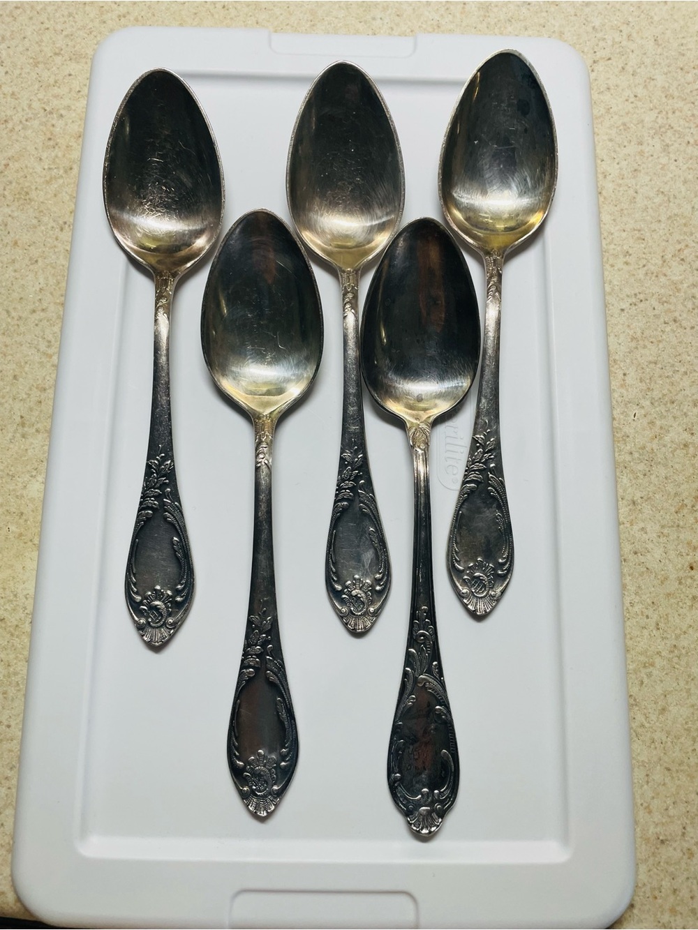 Vintage USSR Silverwear 5 pc Table Spoons Melhior